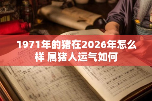 1971年的猪在2026年怎么样 属猪人运气如何
