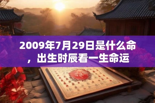 2009年7月29日是什么命，出生时辰看一生命运