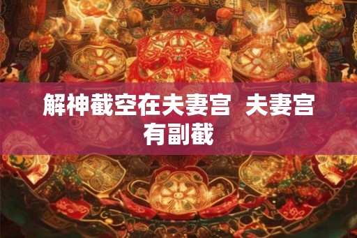 解神截空在夫妻宫  夫妻宫有副截