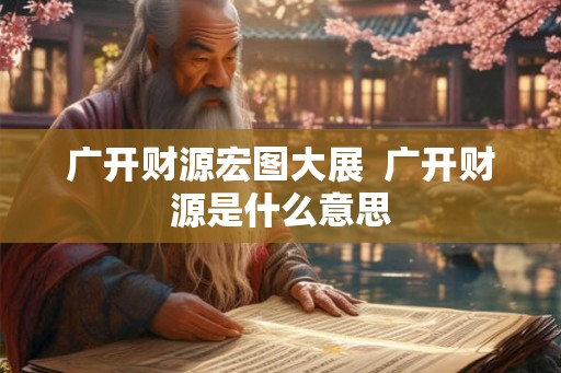 广开财源宏图大展  广开财源是什么意思