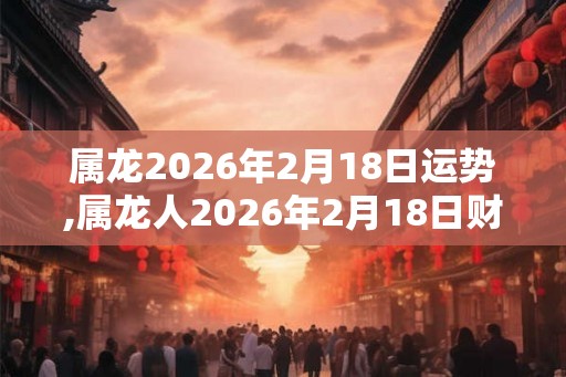 属龙2026年2月18日运势,属龙人2026年2月18日财运,生肖龙2026年2月18日运势