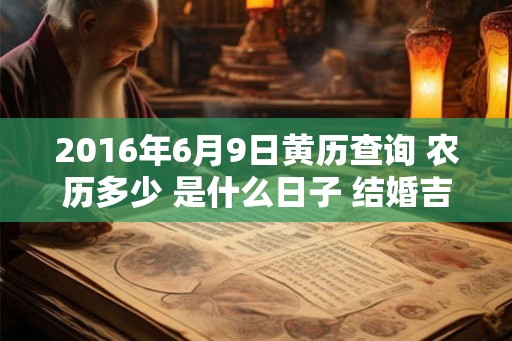 2016年6月9日黄历查询 农历多少 是什么日子 结婚吉时 2016年6月9日黄历查询 农历多少 是什么日子 结婚吉时
