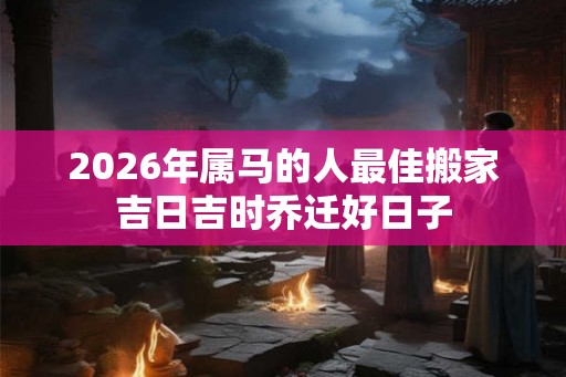 2026年属马的人最佳搬家吉日吉时乔迁好日子