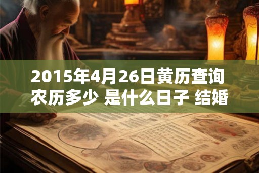 2015年4月26日黄历查询 农历多少 是什么日子 结婚吉时