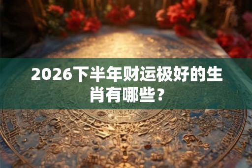 2026下半年财运极好的生肖有哪些? 2026下半年财运极好的生肖有哪些?