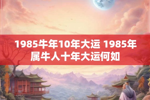 1985牛年10年大运 1985年属牛人十年大运何如