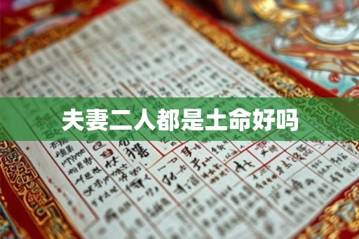 夫妻二人都是土命好吗