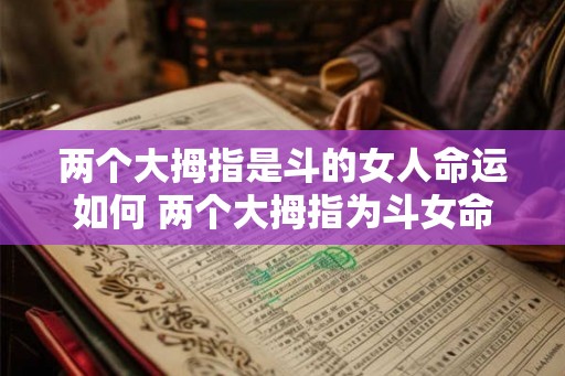 两个大拇指是斗的女人命运如何 两个大拇指为斗女命如何