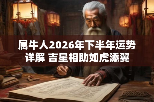 属牛人2026年下半年运势详解 吉星相助如虎添翼