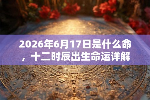 2026年6月17日是什么命，十二时辰出生命运详解