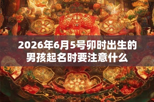 2026年6月5号卯时出生的男孩起名时要注意什么