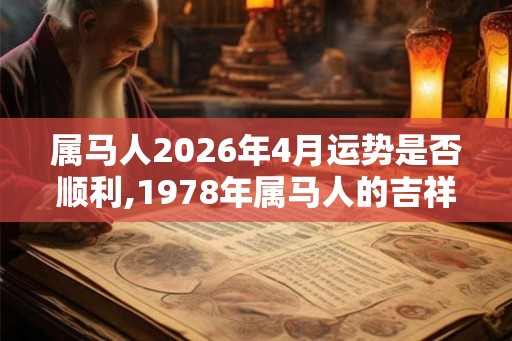 属马人2026年4月运势是否顺利,1978年属马人的吉祥色