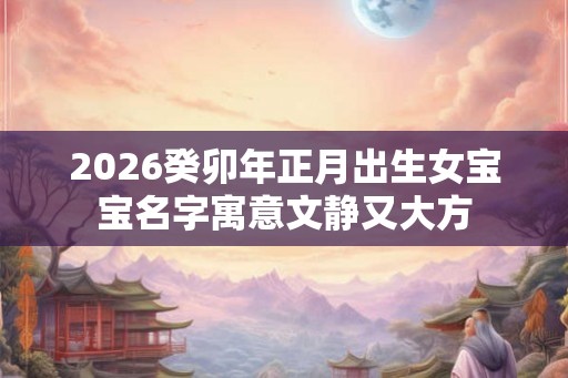 2026癸卯年正月出生女宝宝名字寓意文静又大方