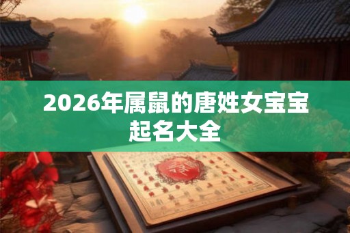 2026年属鼠的唐姓女宝宝起名大全