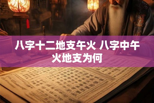 八字十二地支午火 八字中午火地支为何