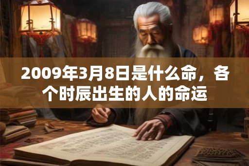2009年3月8日是什么命，各个时辰出生的人的命运