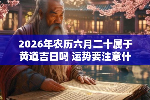 2026年农历六月二十属于黄道吉日吗 运势要注意什么