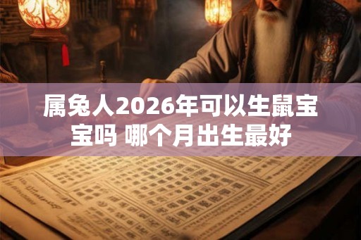 属兔人2026年可以生鼠宝宝吗 哪个月出生最好