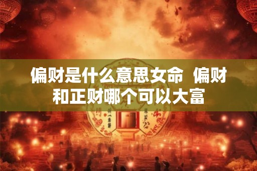 偏财是什么意思女命  偏财和正财哪个可以大富