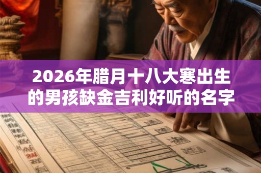 2026年腊月十八大寒出生的男孩缺金吉利好听的名字