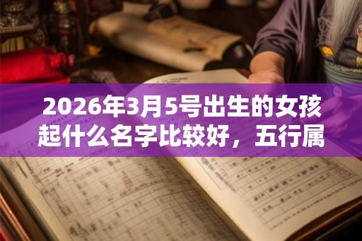 2026年3月5号出生的女孩起什么名字比较好，五行属什么