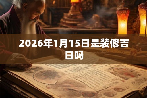 2026年1月15日是装修吉日吗