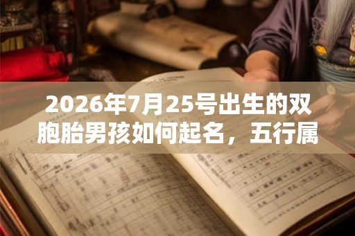 2026年7月25号出生的双胞胎男孩如何起名，五行属什么
