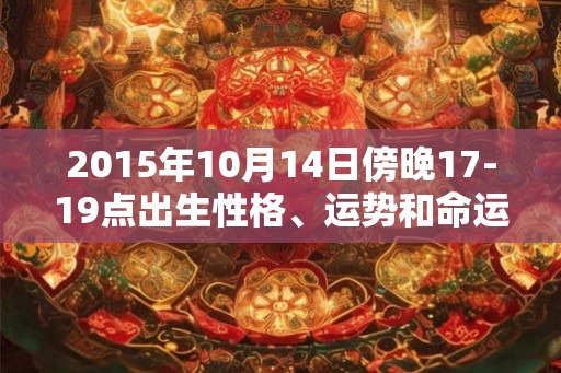 2015年10月14日傍晚17-19点出生性格、运势和命运
