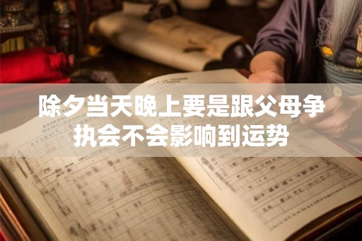 除夕当天晚上要是跟父母争执会不会影响到运势