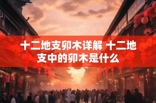 十二地支卯木详解 十二地支中的卯木是什么