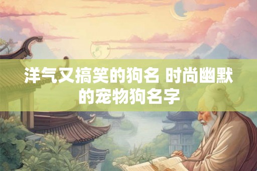 洋气又搞笑的狗名 时尚幽默的宠物狗名字