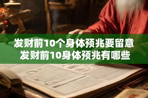 发财前10个身体预兆要留意 发财前10身体预兆有哪些需注意 发财前10个身体预兆要留意 发财前10身体预兆有哪些需注意