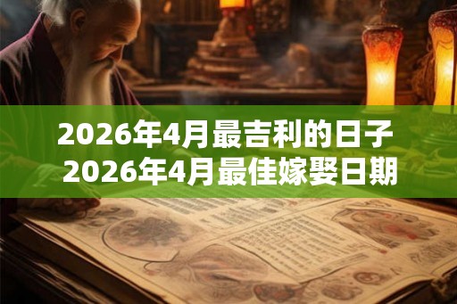 2026年4月最吉利的日子 2026年4月最佳嫁娶日期