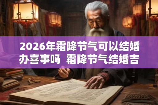 2026年霜降节气可以结婚办喜事吗 霜降节气结婚吉利吗 2026年霜降节气可以结婚办喜事吗 霜降节气结婚吉利吗