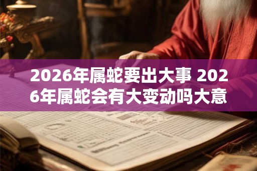 2026年属蛇要出大事 2026年属蛇会有大变动吗大意不变13个字 2026年属蛇要出大事 2026年属蛇会有大变动吗大意不变13个字