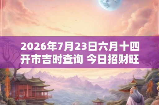 2026年7月23日六月十四开市吉时查询 今日招财旺运好时辰