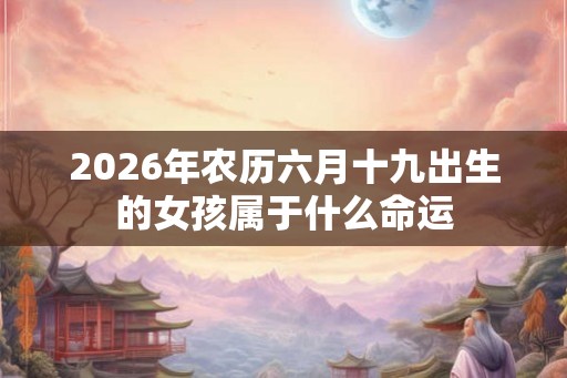 2026年农历六月十九出生的女孩属于什么命运