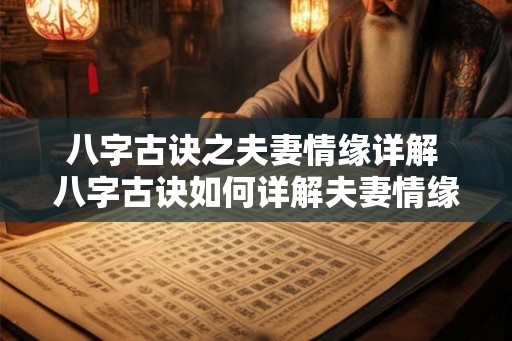 八字古诀之夫妻情缘详解 八字古诀如何详解夫妻情缘