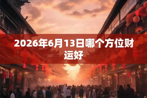 2026年6月13日哪个方位财运好