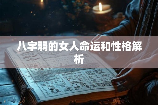 八字弱的女人命运和性格解析