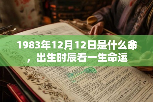 1983年12月12日是什么命，出生时辰看一生命运