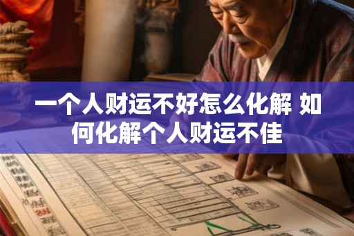 一个人财运不好怎么化解 如何化解个人财运不佳