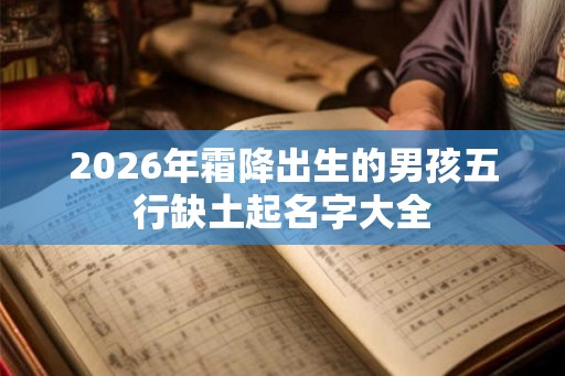 2026年霜降出生的男孩五行缺土起名字大全