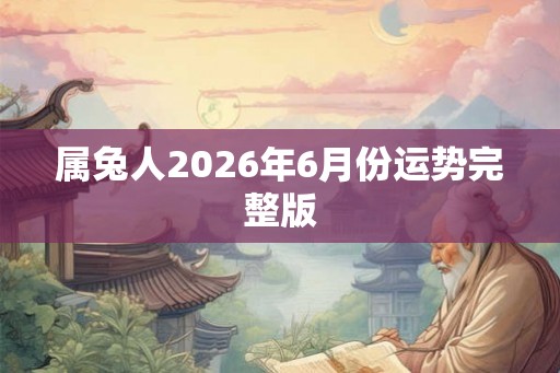 属兔人2026年6月份运势完整版