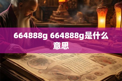 664888g 664888g是什么意思