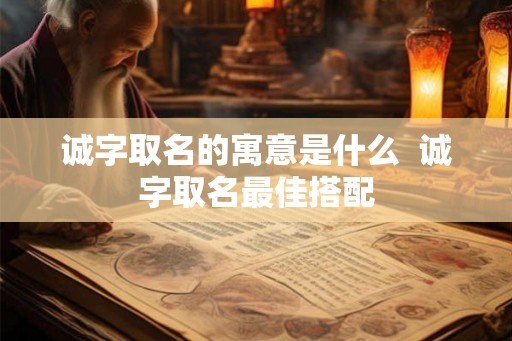 诚字取名的寓意是什么  诚字取名最佳搭配