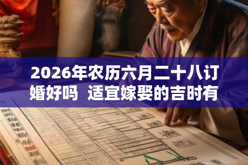 2026年农历六月二十八订婚好吗 适宜嫁娶的吉时有哪些 2026年农历六月二十八订婚好吗 适宜嫁娶的吉时有哪些