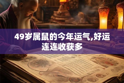 49岁属鼠的今年运气,好运连连收获多