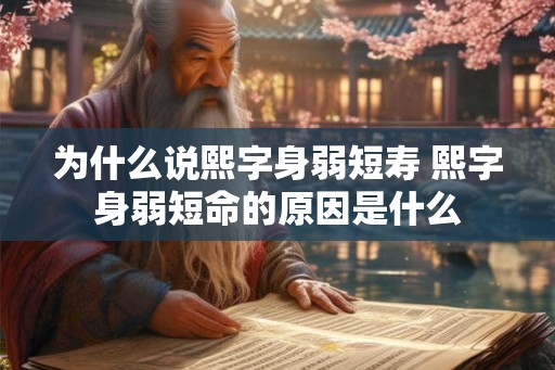为什么说熙字身弱短寿 熙字身弱短命的原因是什么