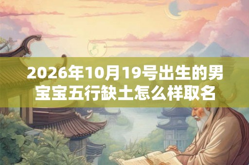 2026年10月19号出生的男宝宝五行缺土怎么样取名